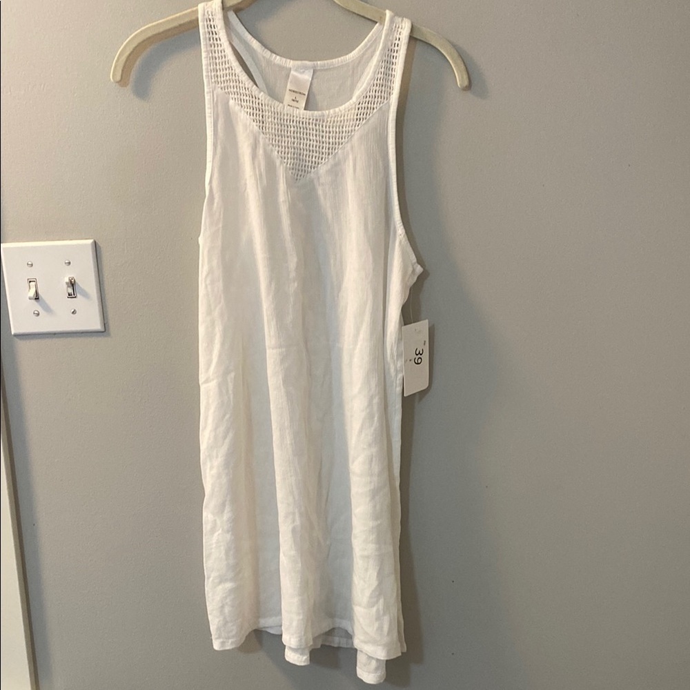 Nordstrom White Crochet Yoke Swim Coverup